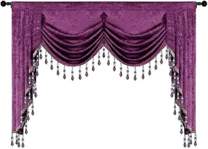 Mila Classic Plain Velvet Valance - Purple