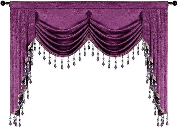 Mila Classic Plain Velvet Valance - Purple