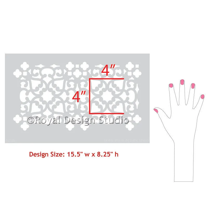 Modern Moroccan Lace Furniture Stencil