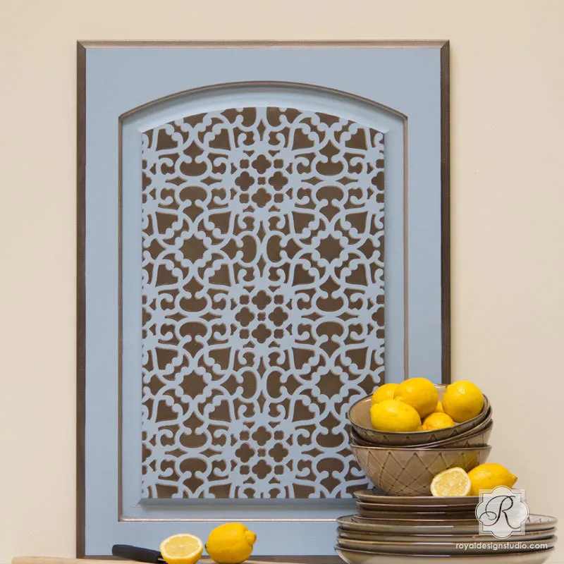 Modern Moroccan Lace Furniture Stencil