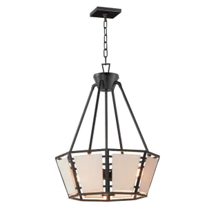 Montauk 20" 4 Light Suspension Chandelier in Black