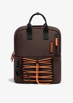 Multi-Pocket Nylon Backpack Brown   Custom Set Orange