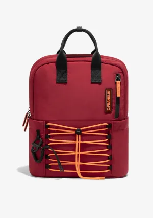 Multi-Pocket Nylon Backpack Red   Custom Set Orange