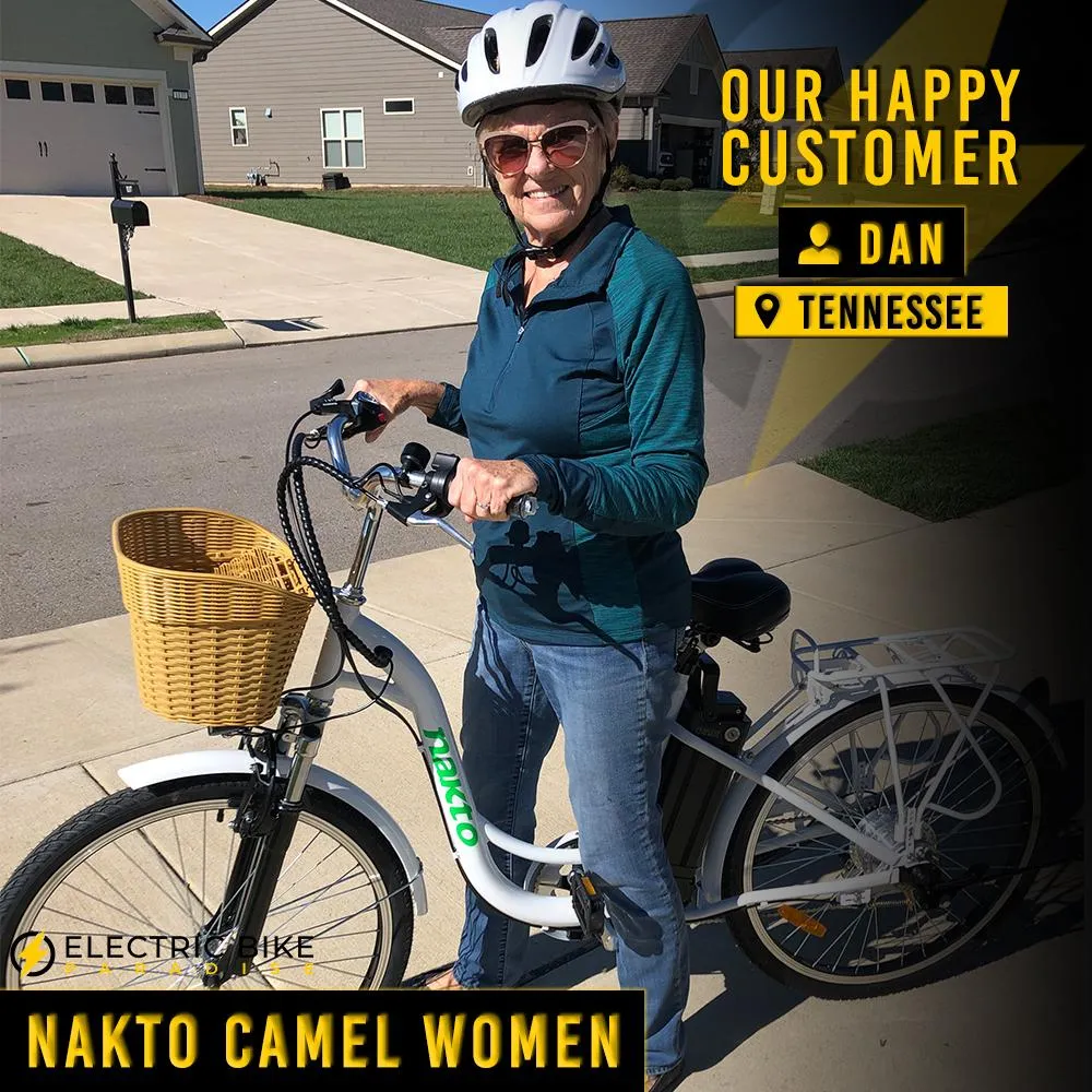 Nakto Camel Women 36V/10Ah 250W Cruiser Electric Bike With Plastic Basket