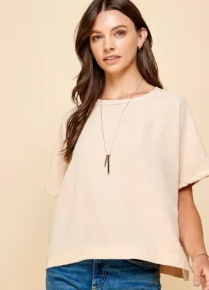 Neutral Minimalist Blouse - Made in USA