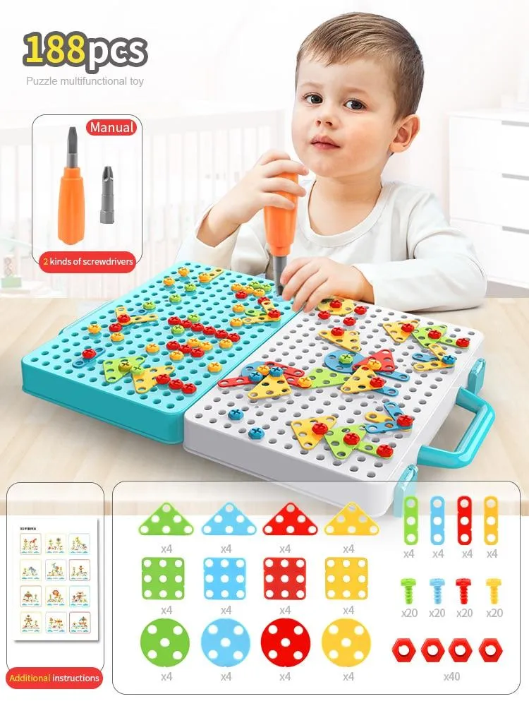 Nuts Puzzles Tool Drill Assemble/Dismantle Educational Toys For Toddlers