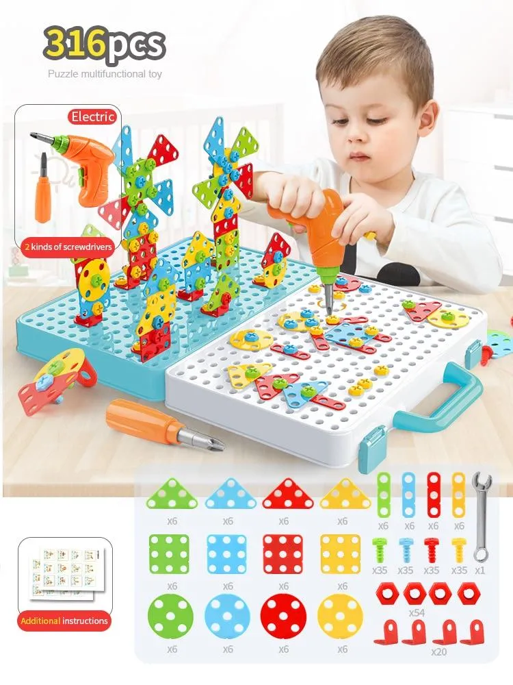 Nuts Puzzles Tool Drill Assemble/Dismantle Educational Toys For Toddlers