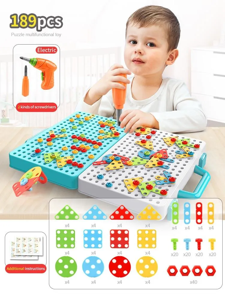 Nuts Puzzles Tool Drill Assemble/Dismantle Educational Toys For Toddlers