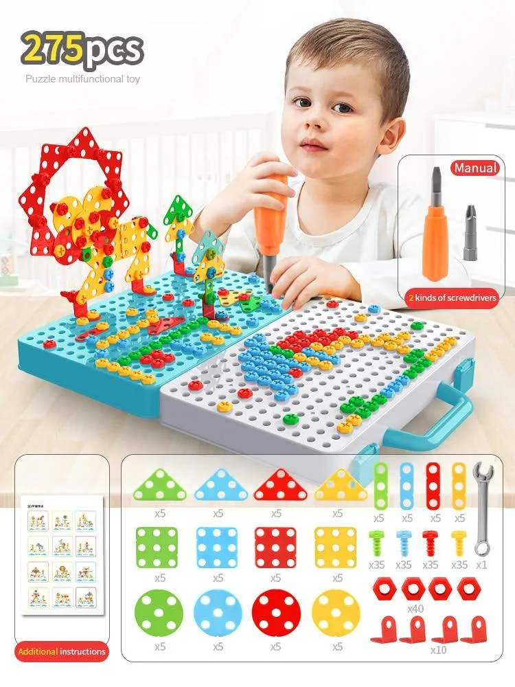 Nuts Puzzles Tool Drill Assemble/Dismantle Educational Toys For Toddlers