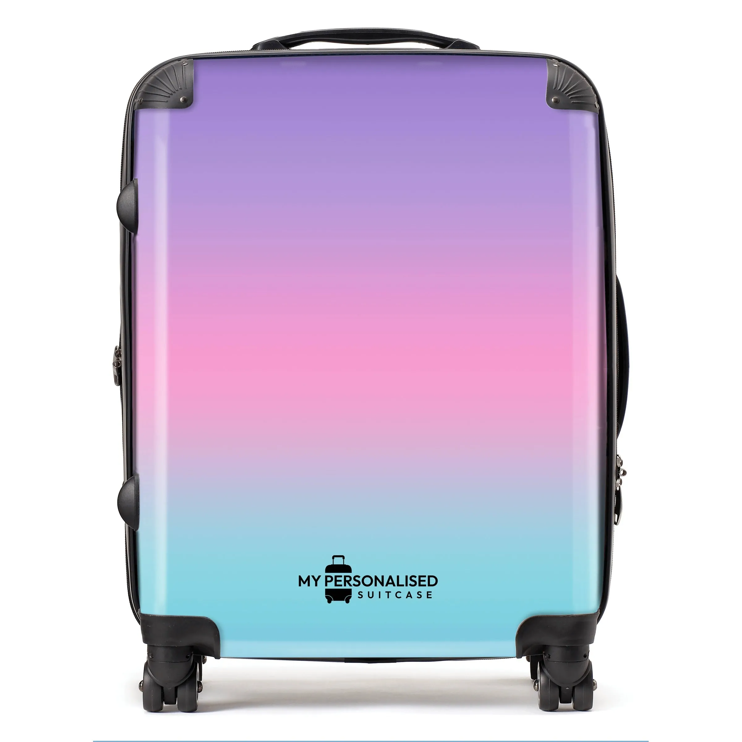 Personalised Pastel Blue, Pink and Purple Ombre Gradient Suitcase