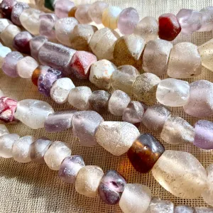 Purple & Clear Antique Glass Beads, 1700's