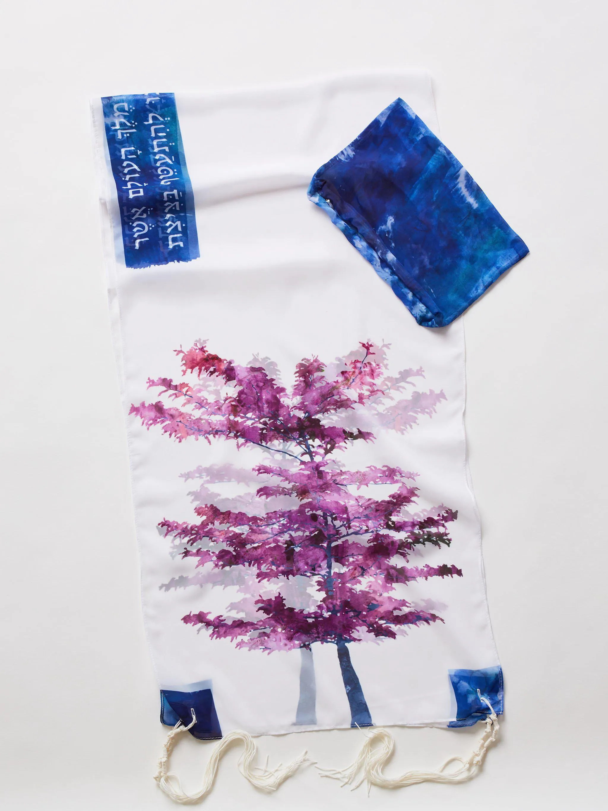 Purple Tree Tallit by Sara Resnik