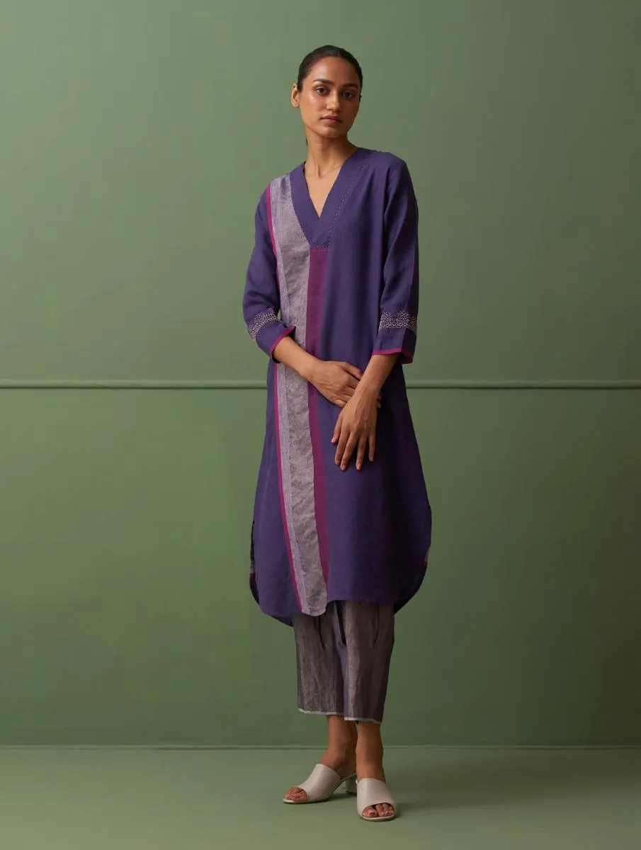 Rissa Hand-Embrodiered Kurta -  Byzantium