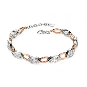 Rose Gold Plated Clear Cubic Zirconia Marq Bracelet B4719C