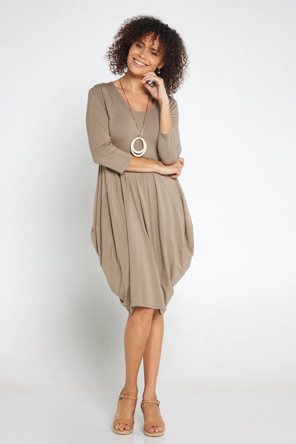 Sarika Butter Soft Bounce Dress - Beige