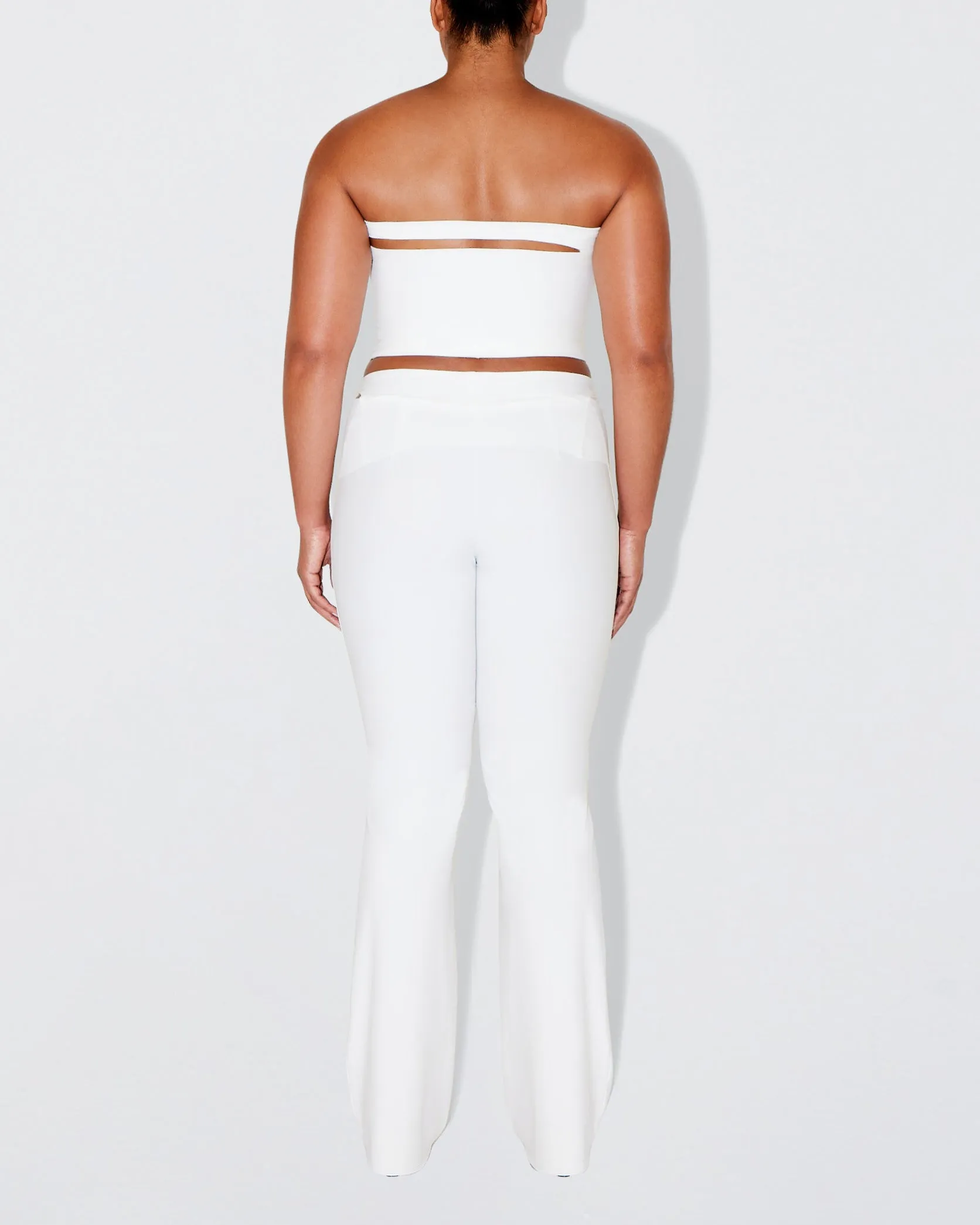 Sleek Stretch Cutout Foldover Pant | Bright White