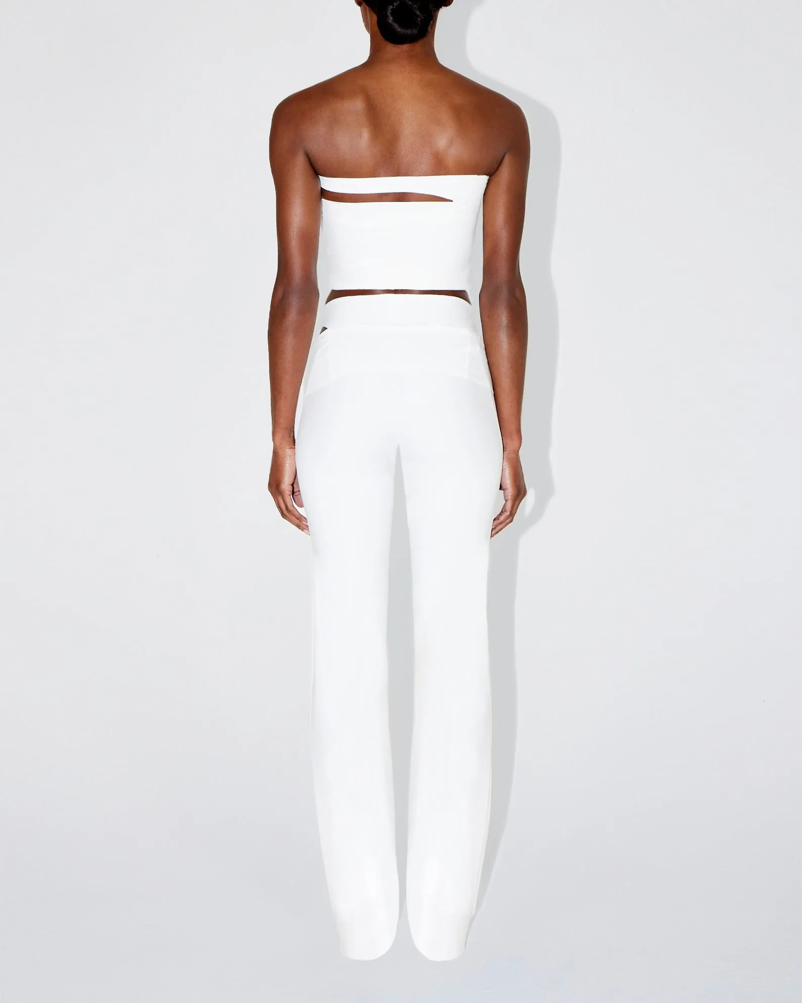 Sleek Stretch Cutout Foldover Pant | Bright White