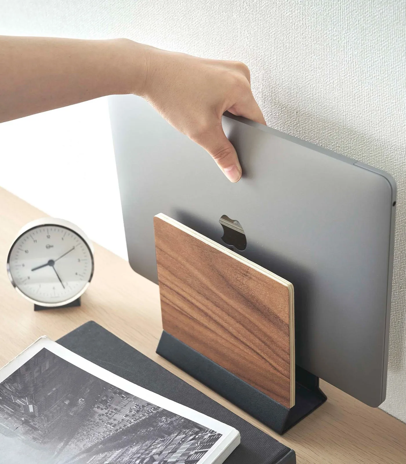 Slim Laptop Stand - Steel   Wood