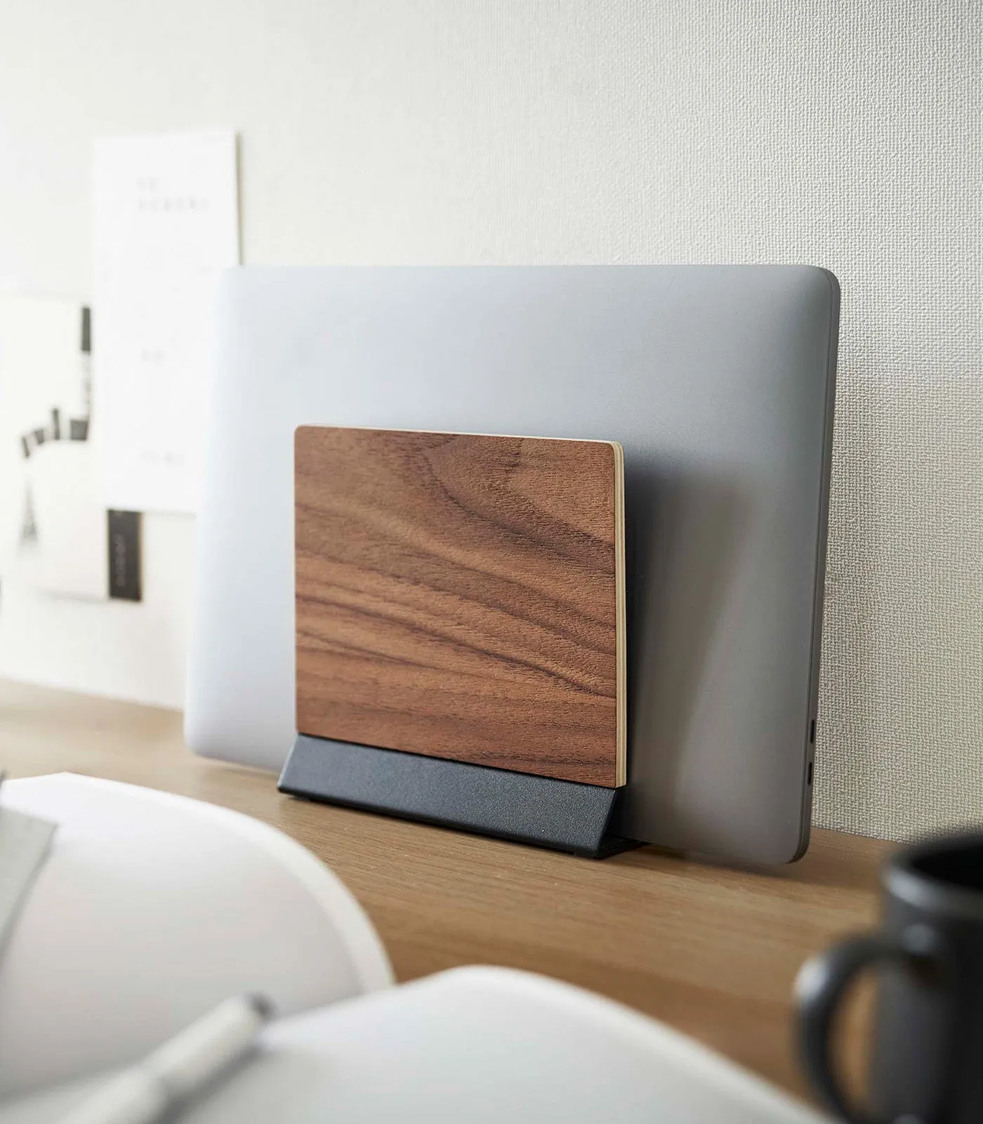 Slim Laptop Stand - Steel   Wood