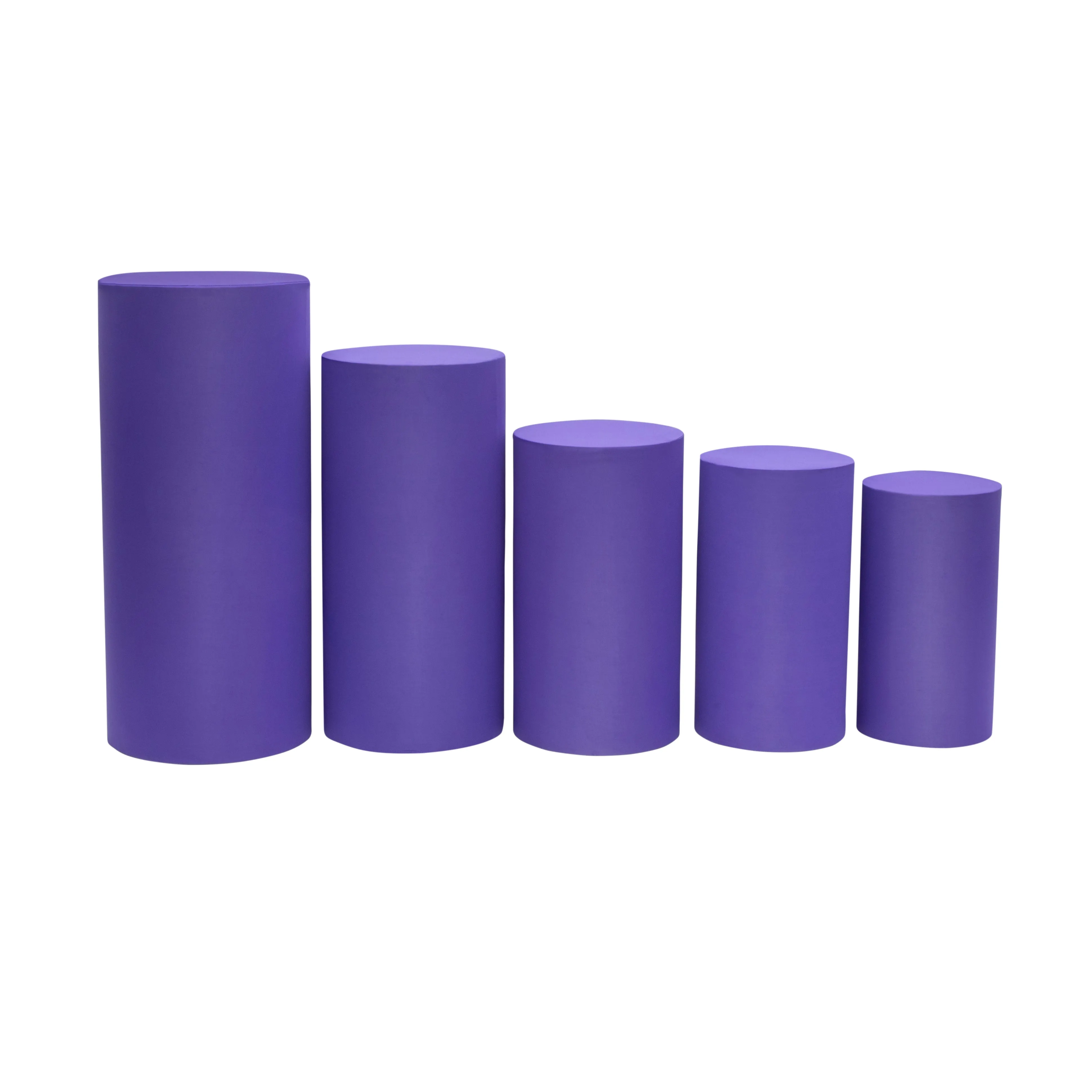 Spandex Pillar Covers for Metal Cylinder Pedestal Stands 5 pcs/set - Purple