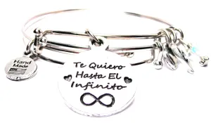 Te Quiero Hasta El Infinito I Love To To Infinity In Spanish Expandable Bangle Bracelet Set