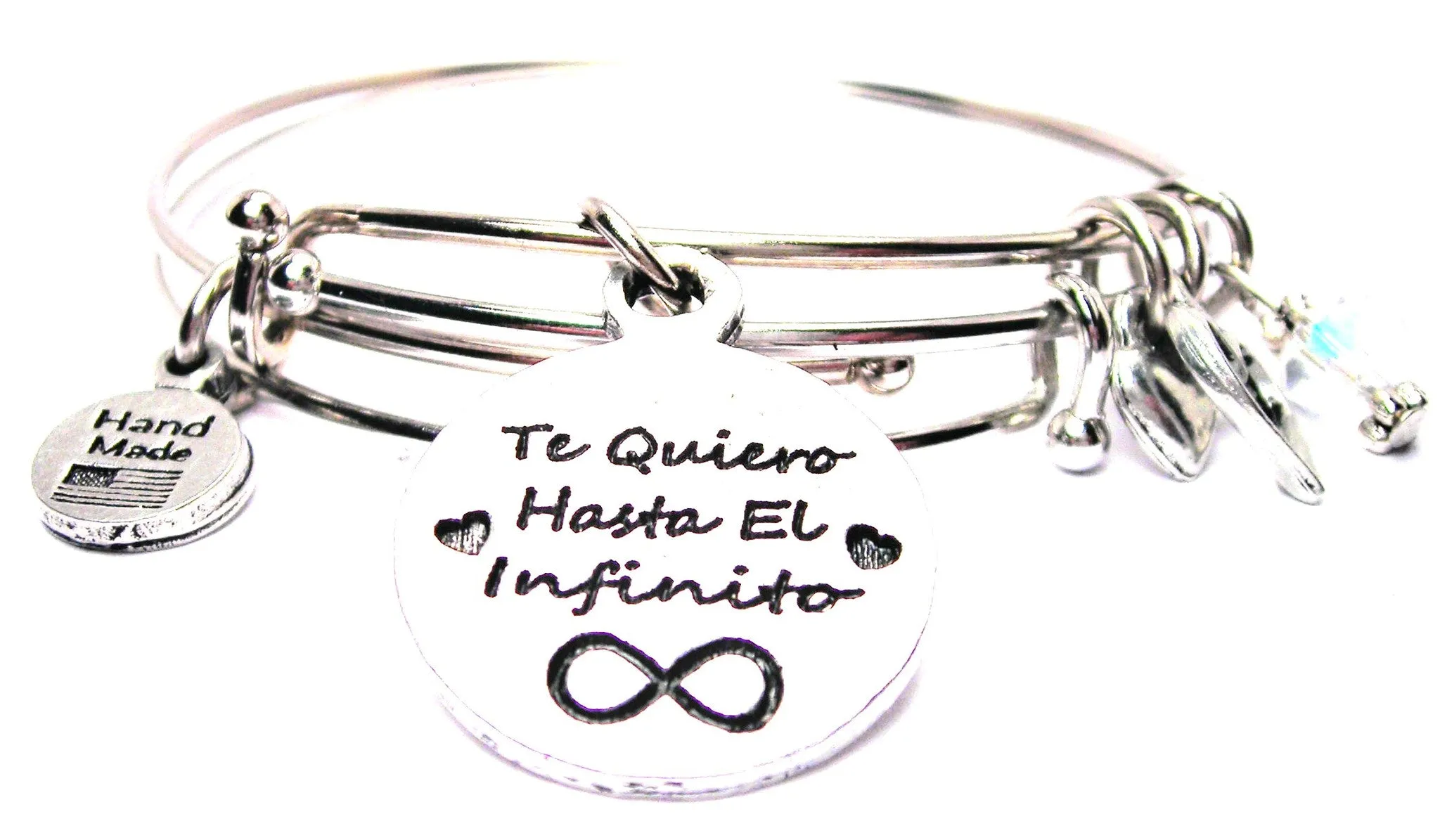 Te Quiero Hasta El Infinito I Love To To Infinity In Spanish Expandable Bangle Bracelet Set