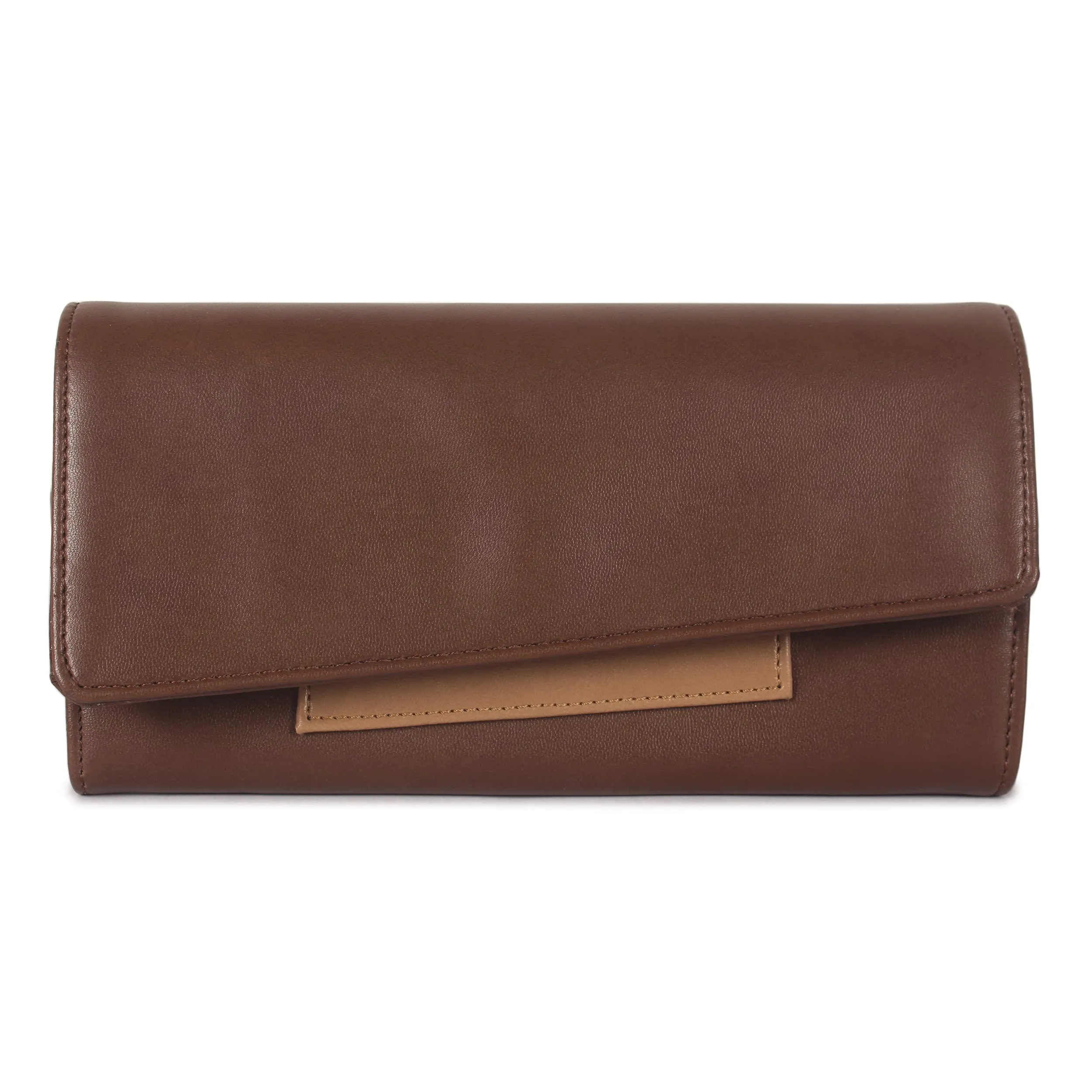 THE CLOWNFISH Gracy Collection Womens Wallet Clutch Ladies Purse with multiple card slots (Brown)