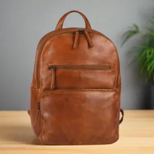 Two Strap Adjustable Leather Backpack