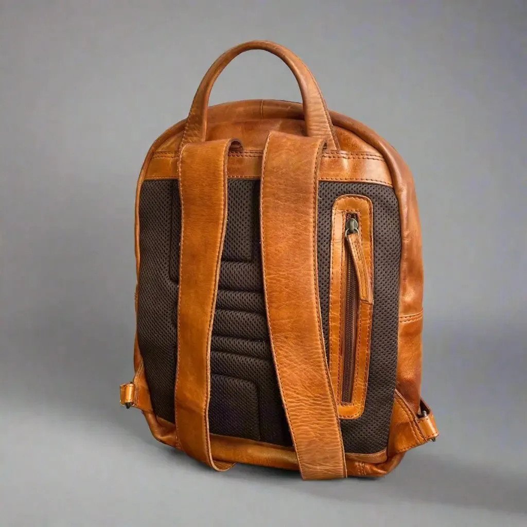 Two Strap Adjustable Leather Backpack