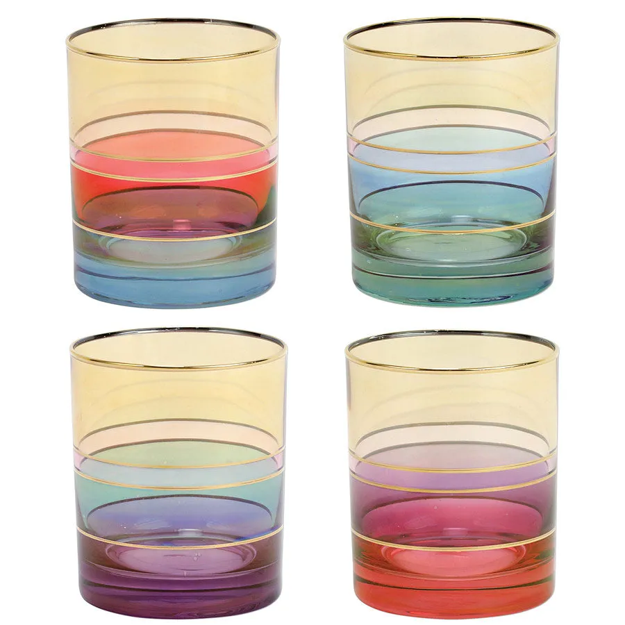 Vietri Regalia Deco double old fashioned, set of 4