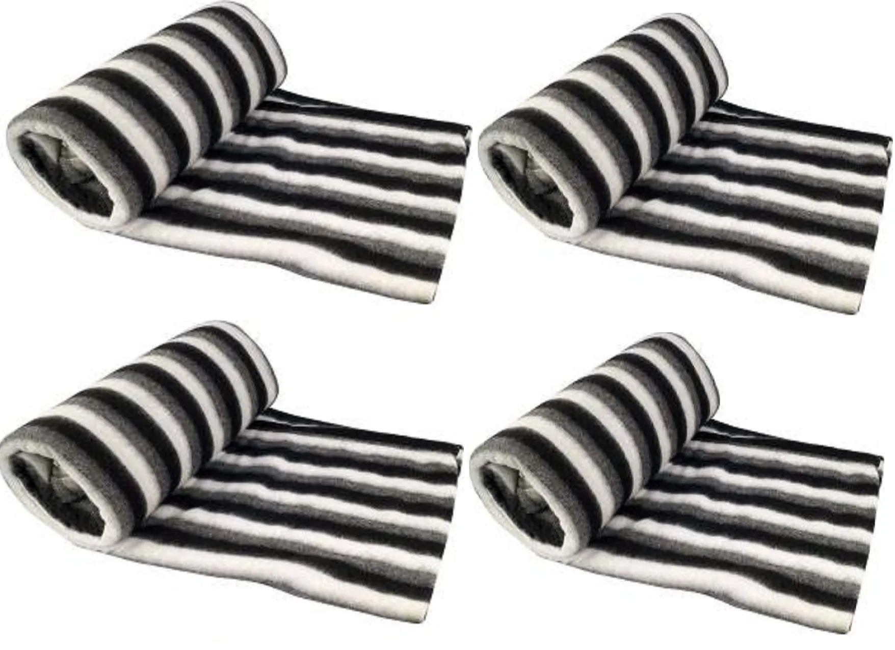 Wavva® Polyester & Polyester Blend 500 TC Blanket (Single_Black and White) Pack of 4