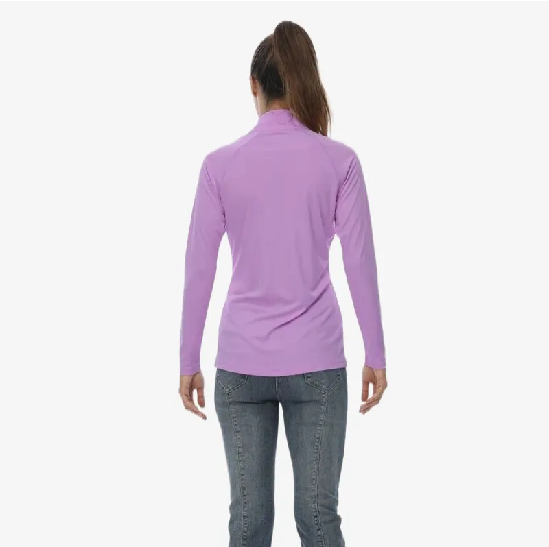 Women's Purple Shirt UPF 50  with Zipper Collar